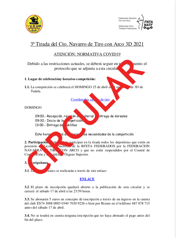 3&ordf; Tirada Cto Navarro 3D 2021